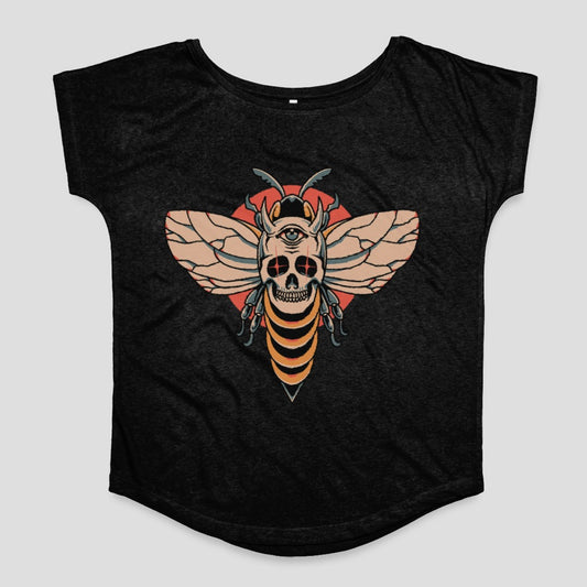Skull Bee Design Graphic Printed Artwork Shirt