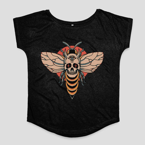 Skull Bee Design Graphic Printed Artwork Shirt