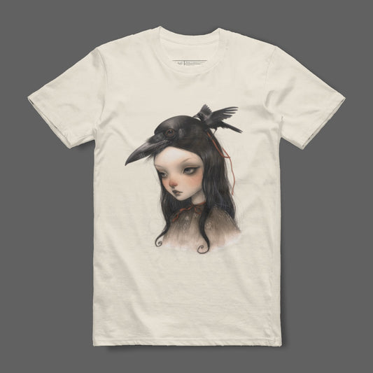 Girl with Bird Surreal Fantasy Art Graphic Tee product