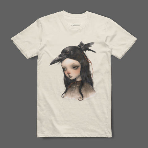 Girl with Bird Surreal Fantasy Art Graphic Tee product