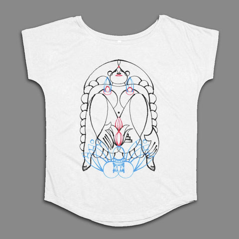 Unique Abstract Line Art Design on Casual T-Shirt