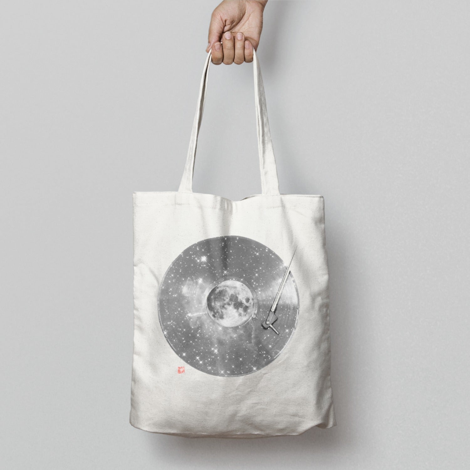 Moon And Stars Vinyl Record Design Tote Bag product