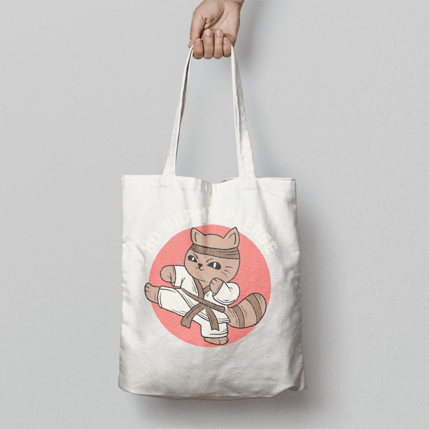 Karate Cat No Drama Please Tote Bag