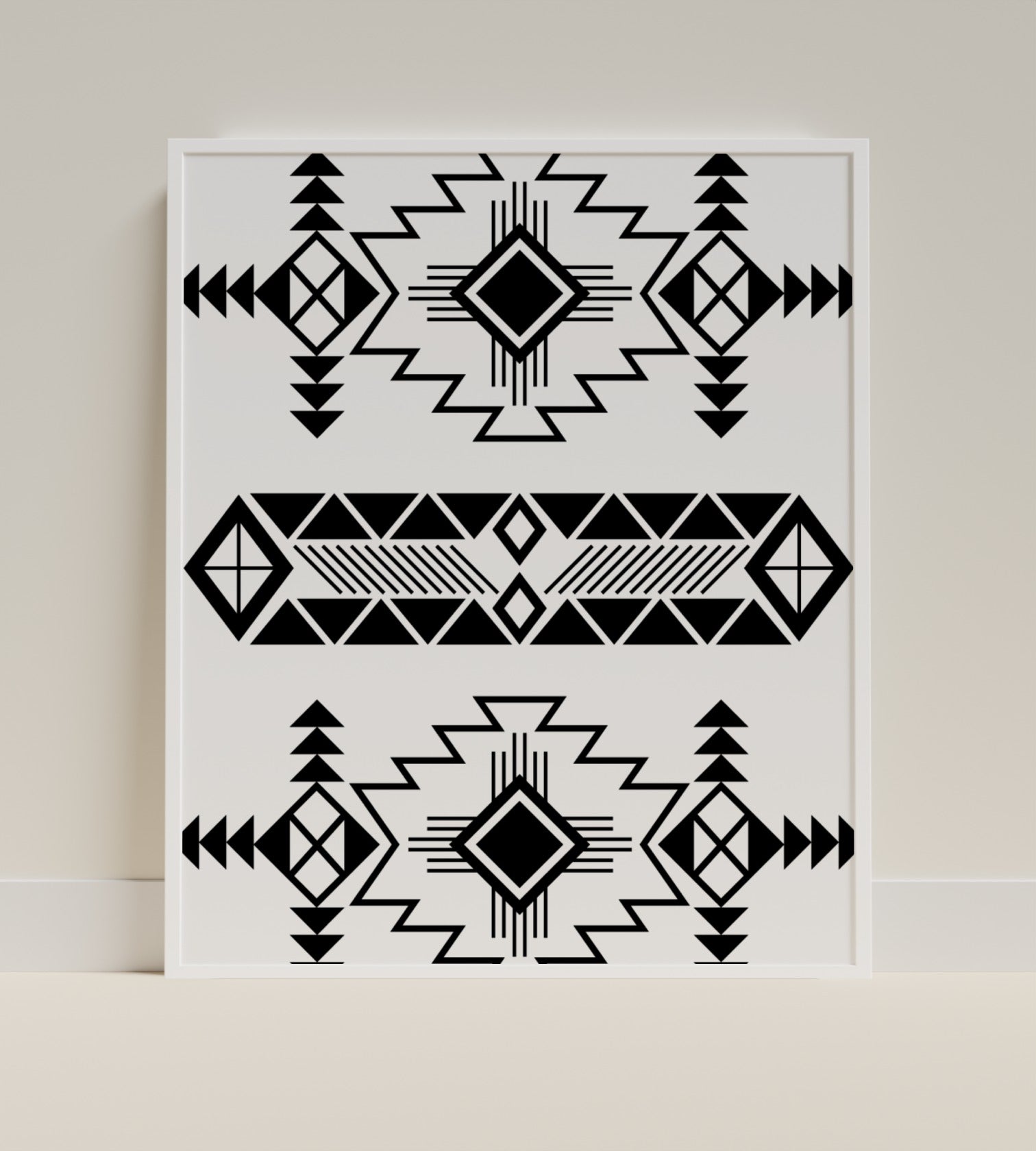Bold Geometric Black and White Wall Art Product