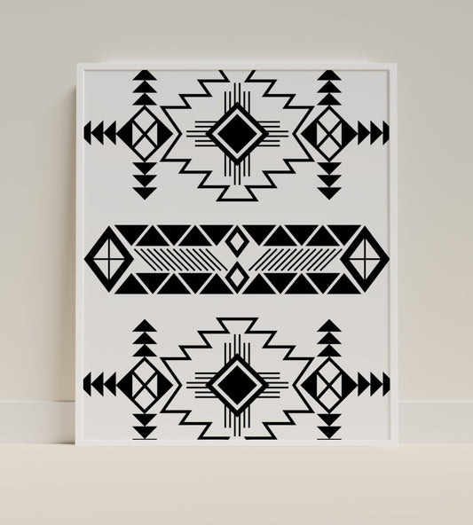 Bold Geometric Black and White Wall Art Product