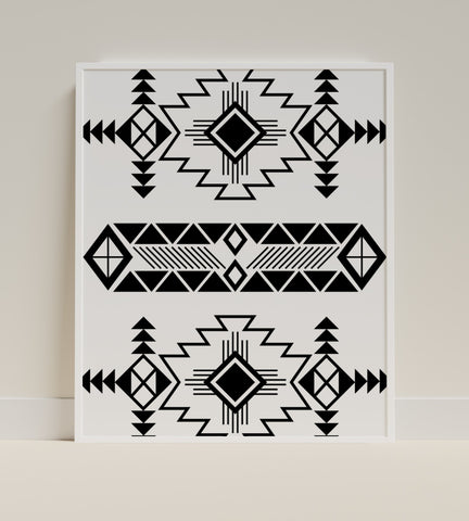 Bold Geometric Black and White Wall Art Product
