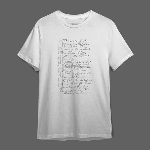 Handwritten Script Printed White Casual Shirt