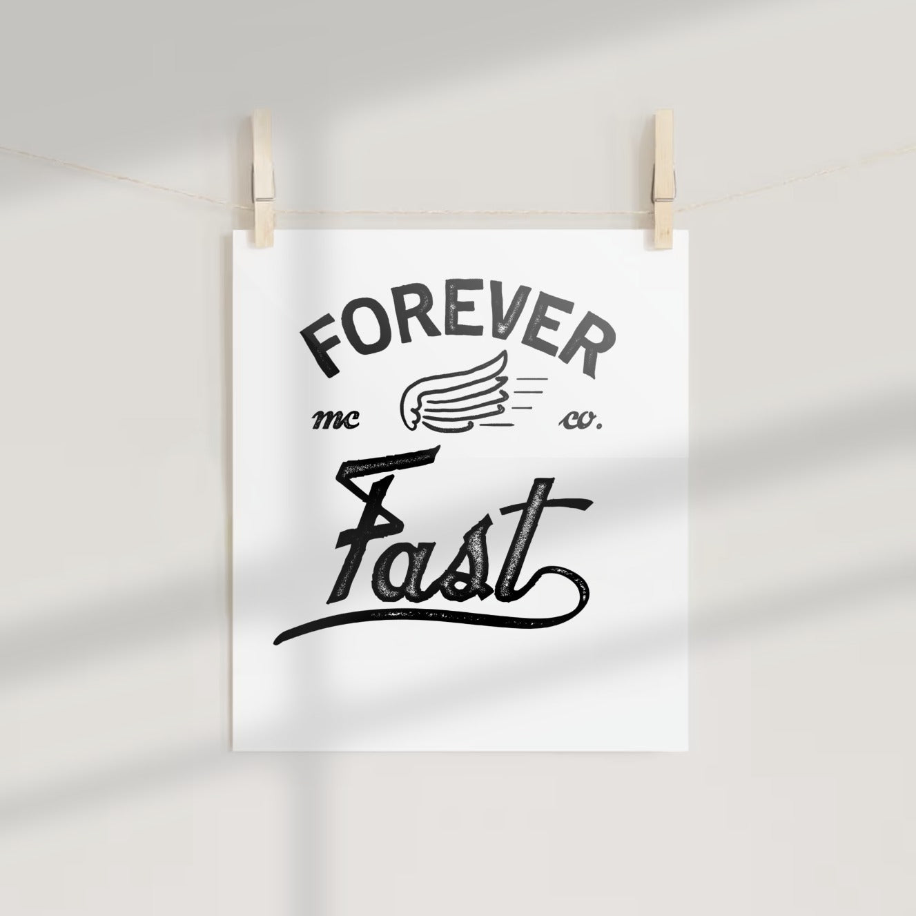 Forever Fast mc co Poster with Winged Design