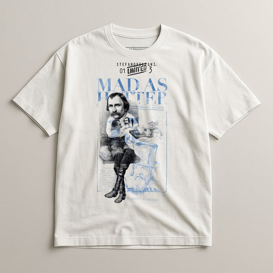 Unique Mad As Hat Tee Shirt with Artistic Print Design
