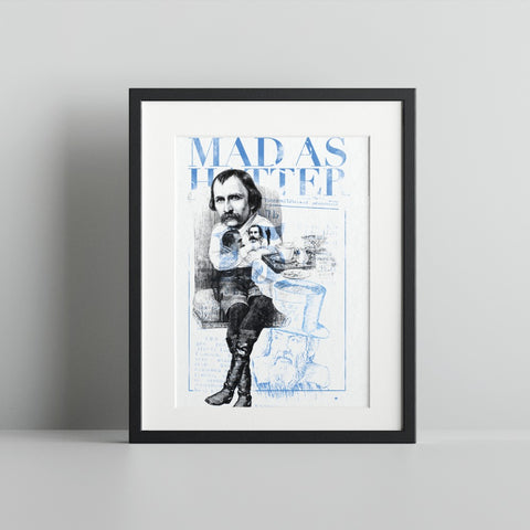 Mad As A Hatter Illustrated Art Print for Home Decor