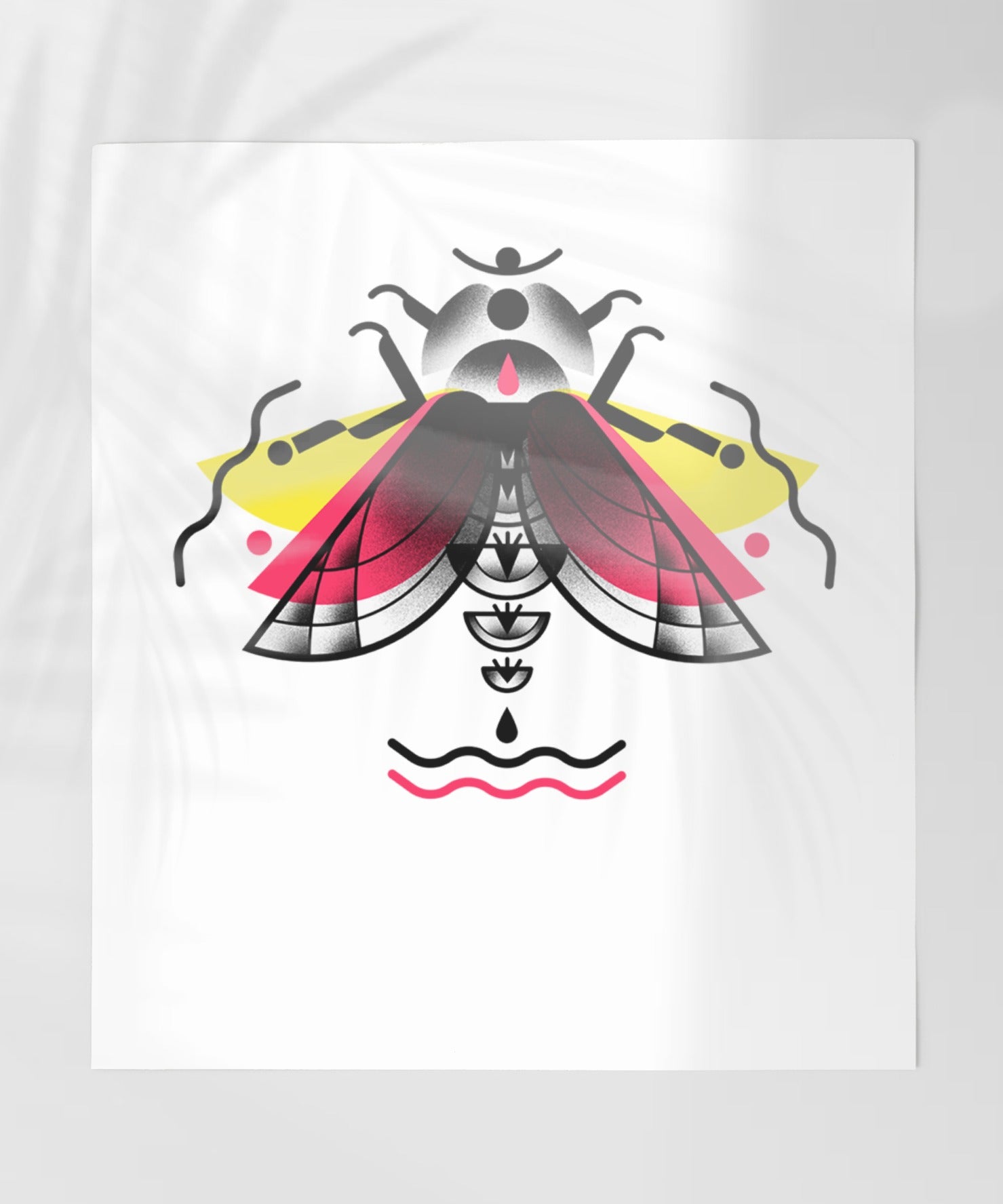 Vibrant Abstract Bug Print Decorative Art Poster