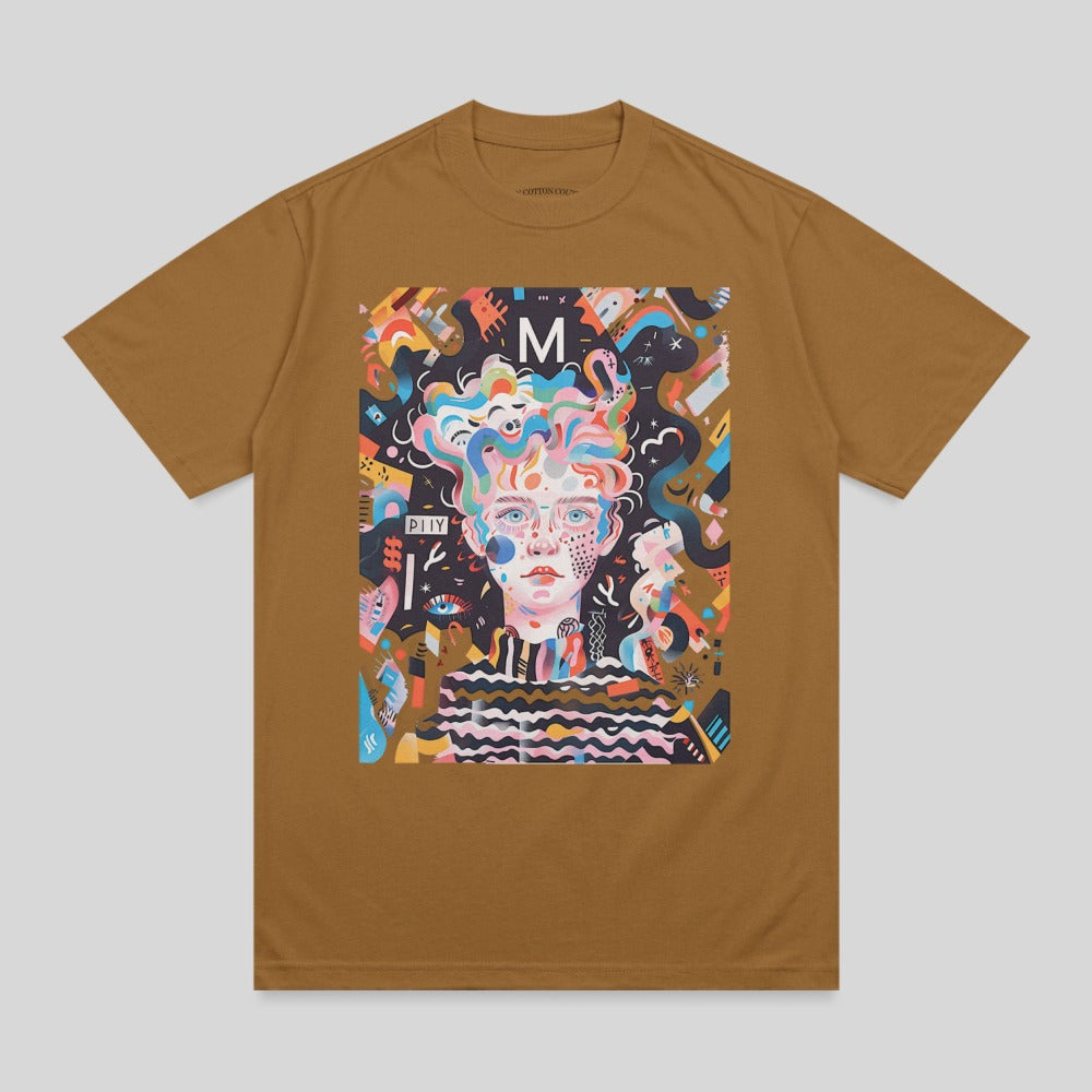 Artistic vibrant abstract face PIIY M print product type