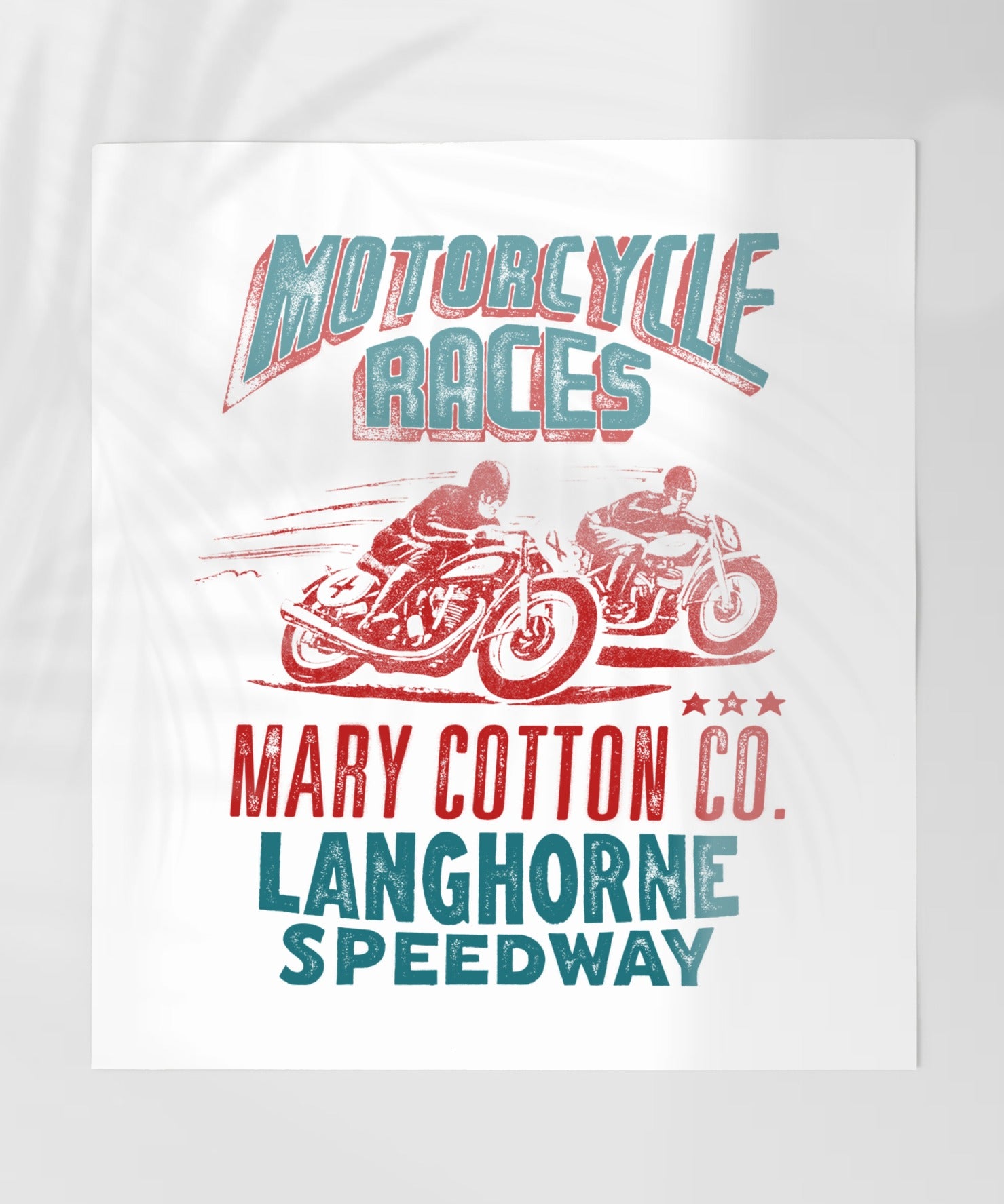 Motorcycle Races Mary Cotton Co Langhorne Speedway Poster