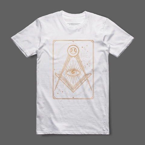 Mystical Eye Design White Graphic T-Shirt