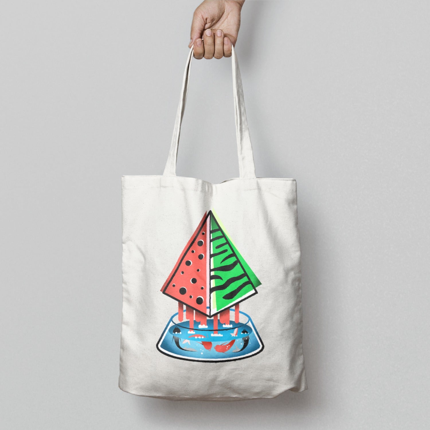 Colorful Abstract Watermelon Design Tote Bag