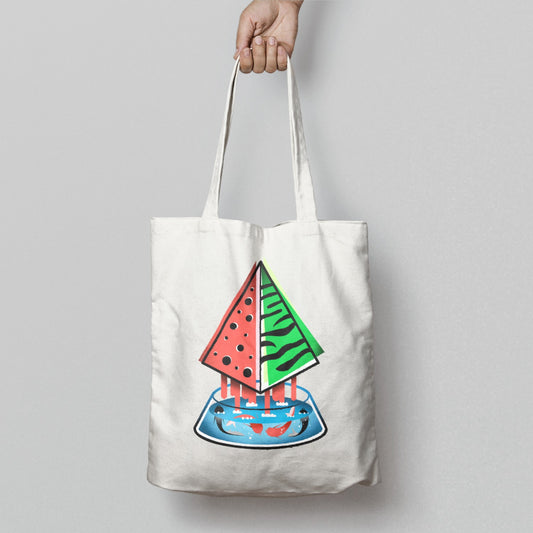Colorful Abstract Watermelon Design Tote Bag