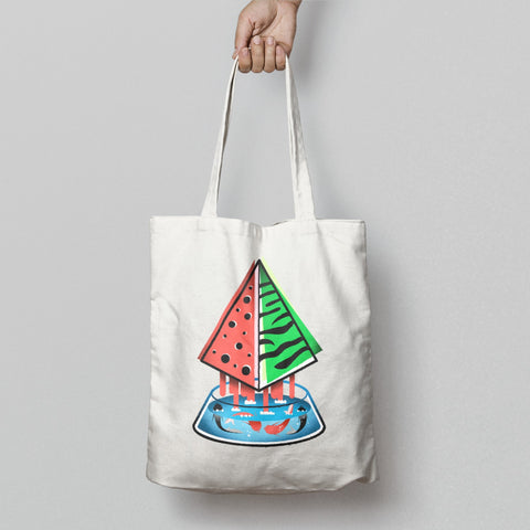 Colorful Abstract Watermelon Design Tote Bag