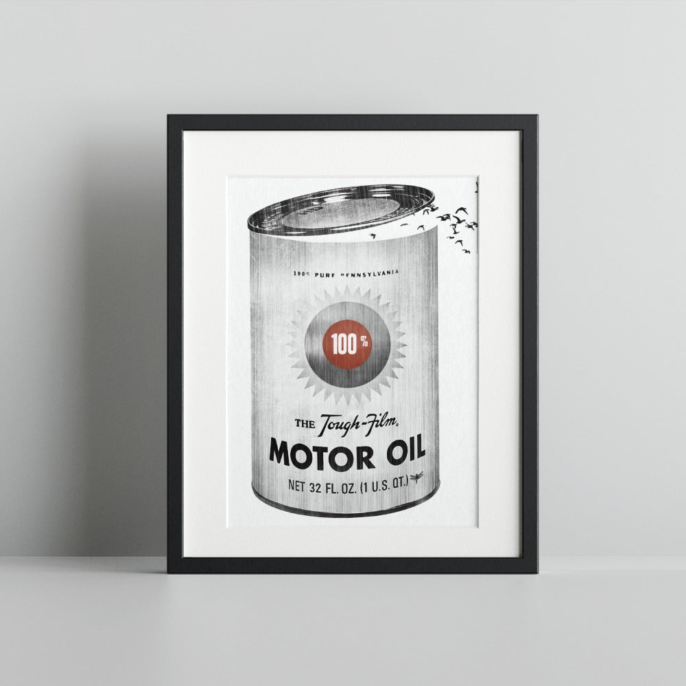Vintage Motor Oil Can Poster Classic Retro Print