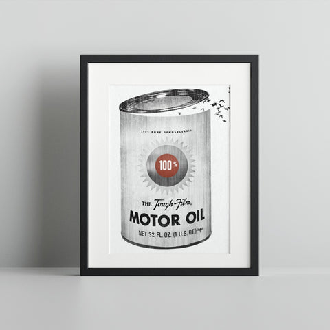 Vintage Motor Oil Can Poster Classic Retro Print