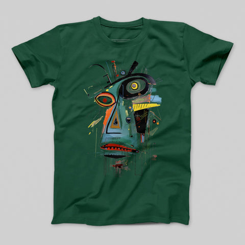Abstract Colorful Artistic Face Graphic T-Shirt