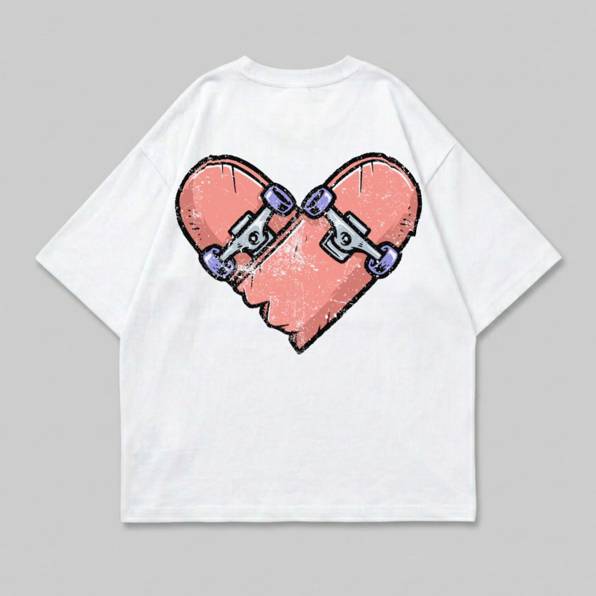 Skateboard Art Pink Heart Distressed Design Graphic product type