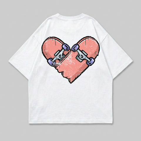 Skateboard Art Pink Heart Distressed Design Graphic product type