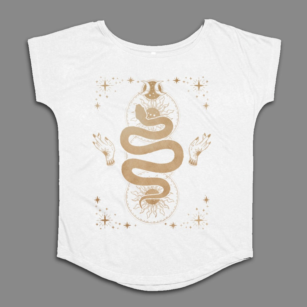 Mystical Snake and Sun Graphic T-Shirt
