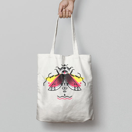 Vibrant Artistic Insect Tote Bag Shopping Accessory