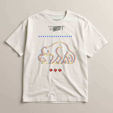Adorable Pixel Art Animal Design Graphic Tee Product