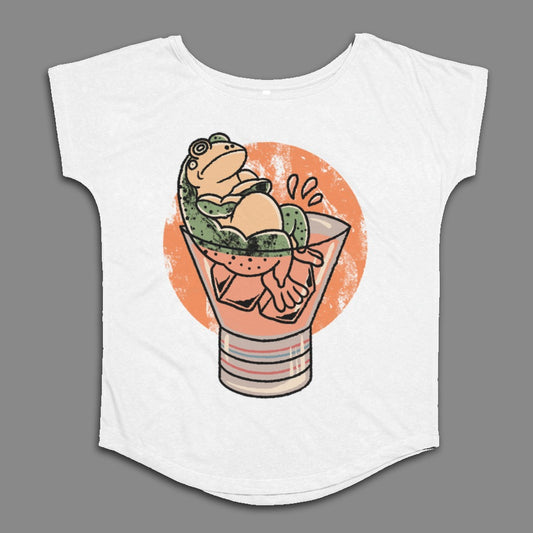 Relaxed Frog in a Glass Fun Graphic T-Shirt