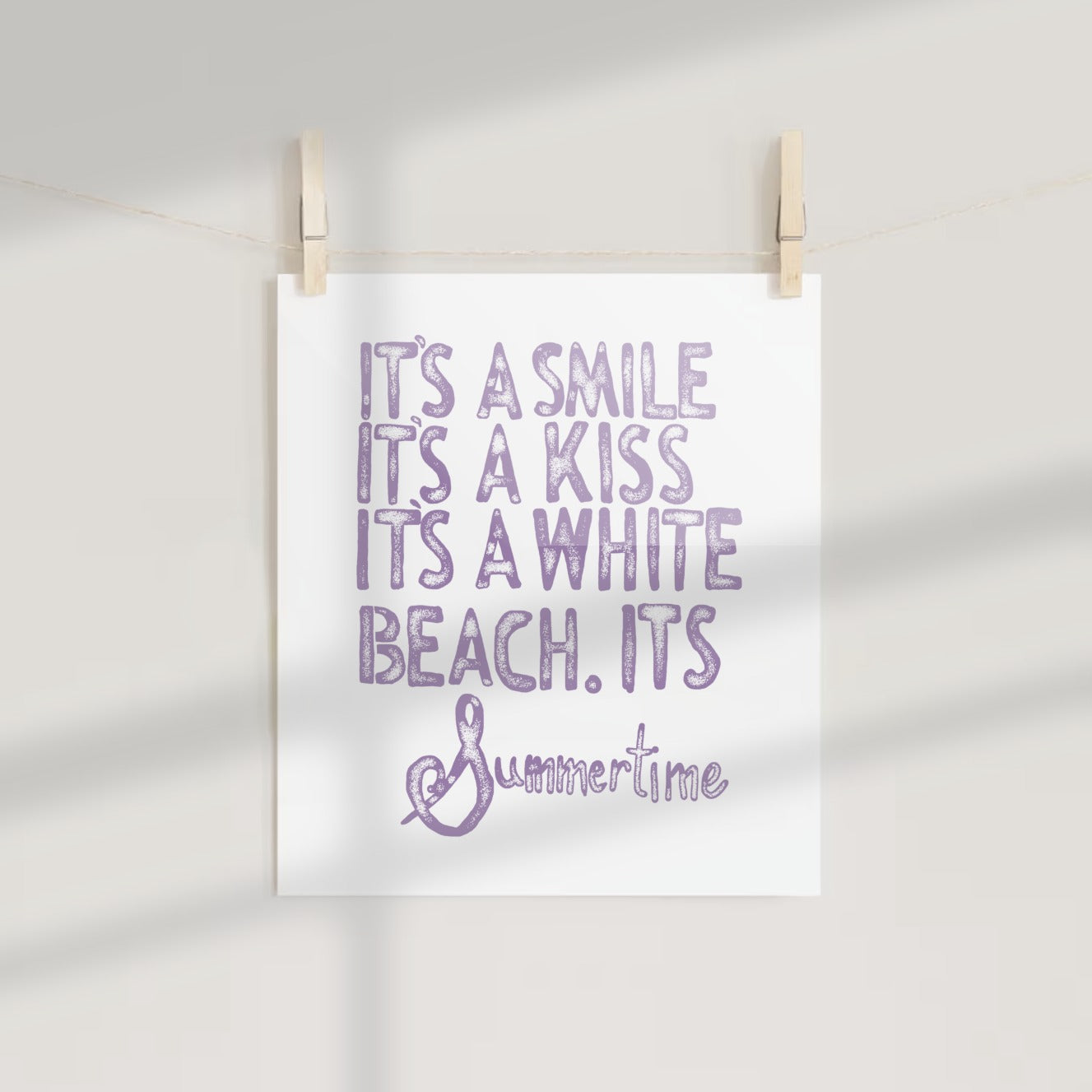It's a Smile It's a Kiss It's a White Beach Summertime print