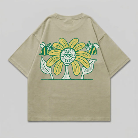 Happy Cartoon Flower Bees Graphic T-shirt product type