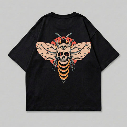 Dark Occult Skull Bee Moth Third Eye Graphic T-Shirt product type