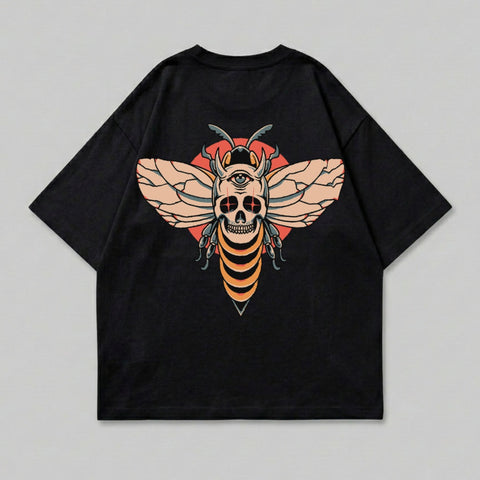 Dark Occult Skull Bee Moth Third Eye Graphic T-Shirt product type