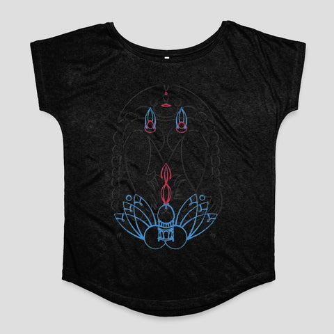 Artistic Intricate Blue and Red Design Shirt