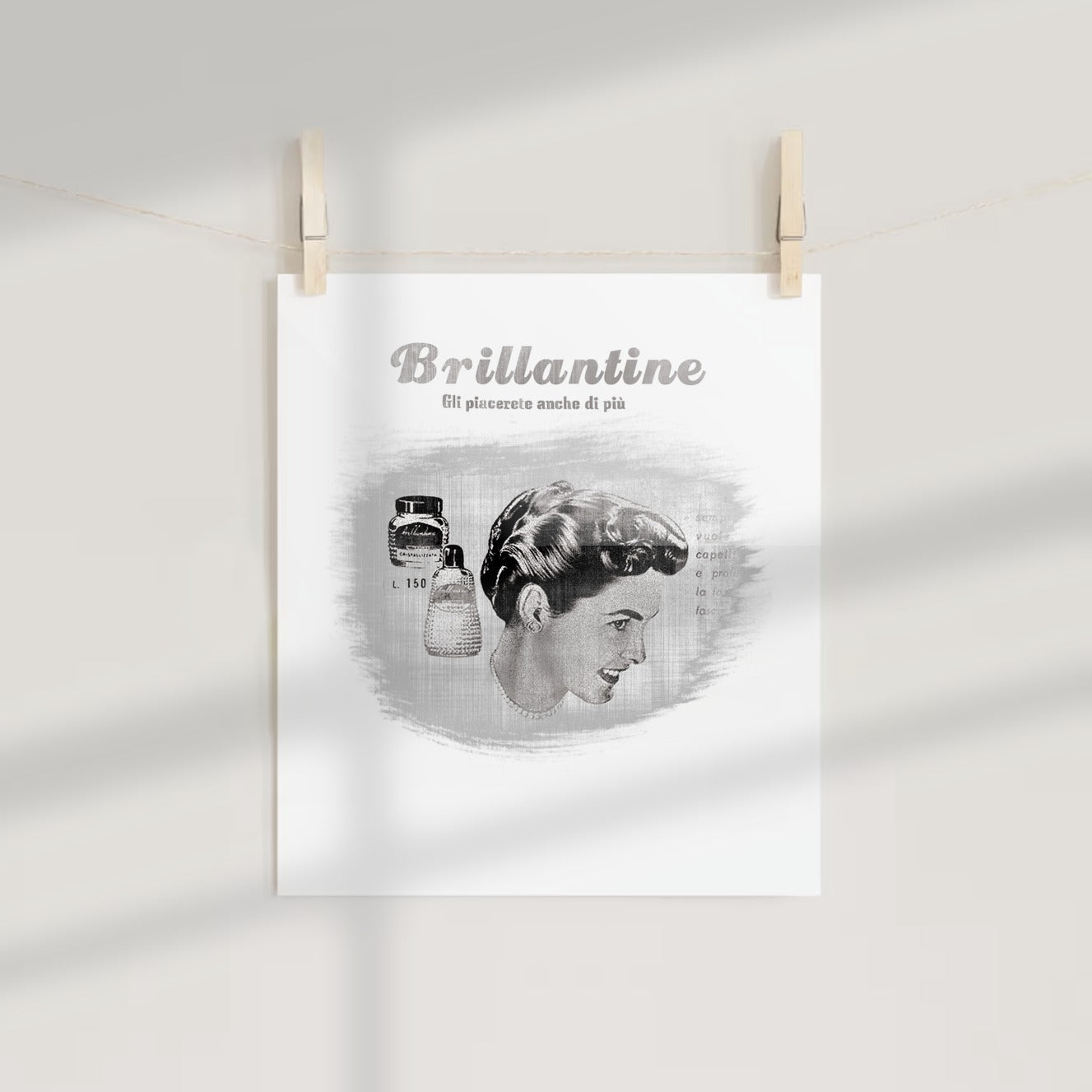 Brillantine Vintage Hair Care Advertising Poster