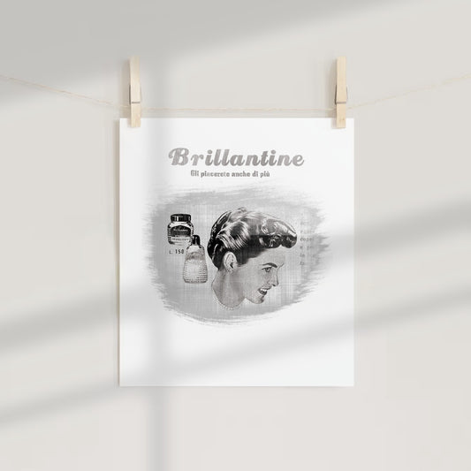 Brillantine Vintage Hair Care Advertising Poster
