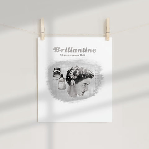 Brillantine Vintage Hair Care Advertising Poster