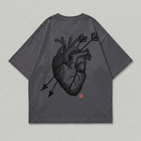 Dark Grey Anatomical Heart Two Arrows Graphic product type