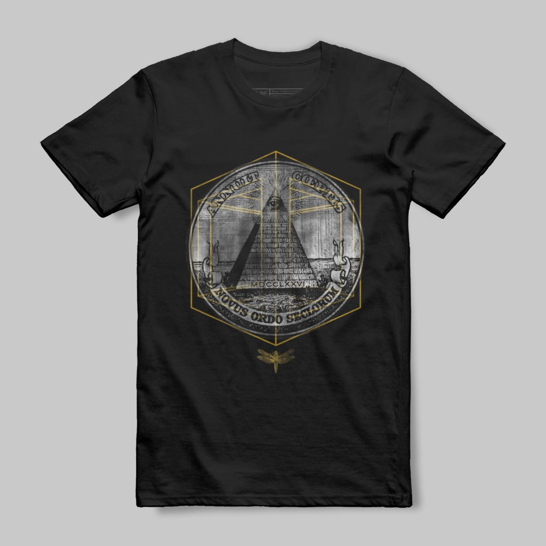 Illuminati Pyramid Design Graphic T-Shirt