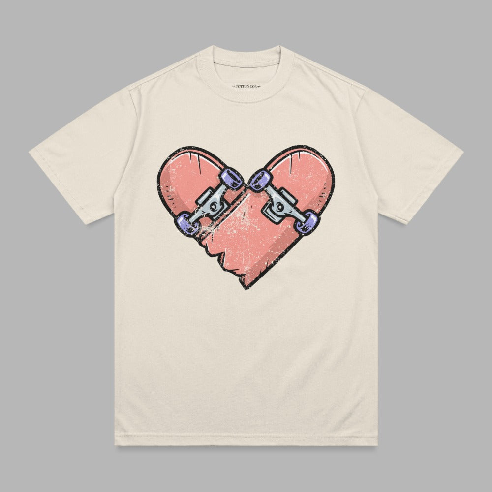 Skateboard Heart Graphic Cream Apparel product type