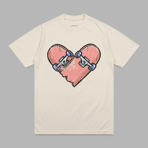 Skateboard Heart Graphic Cream Apparel product type