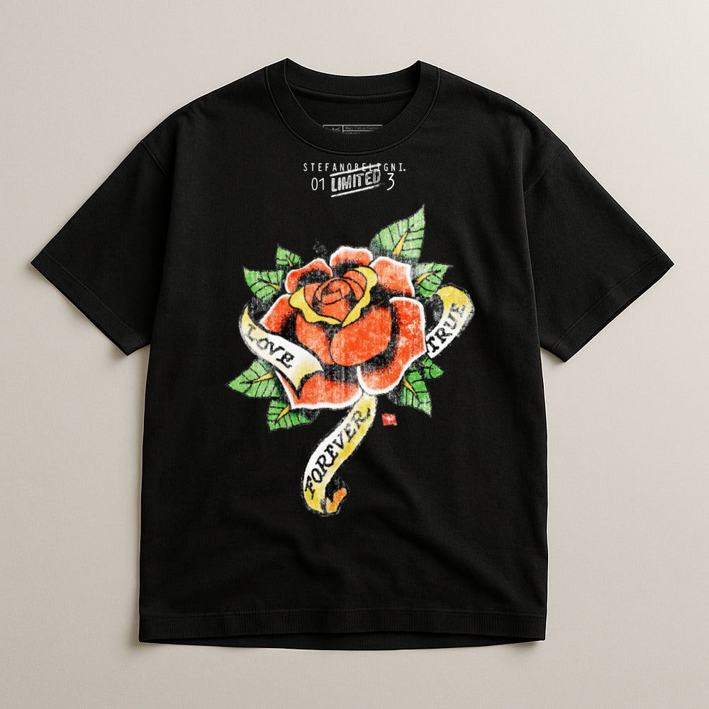 Forever True Love Rose Graphic T-Shirt