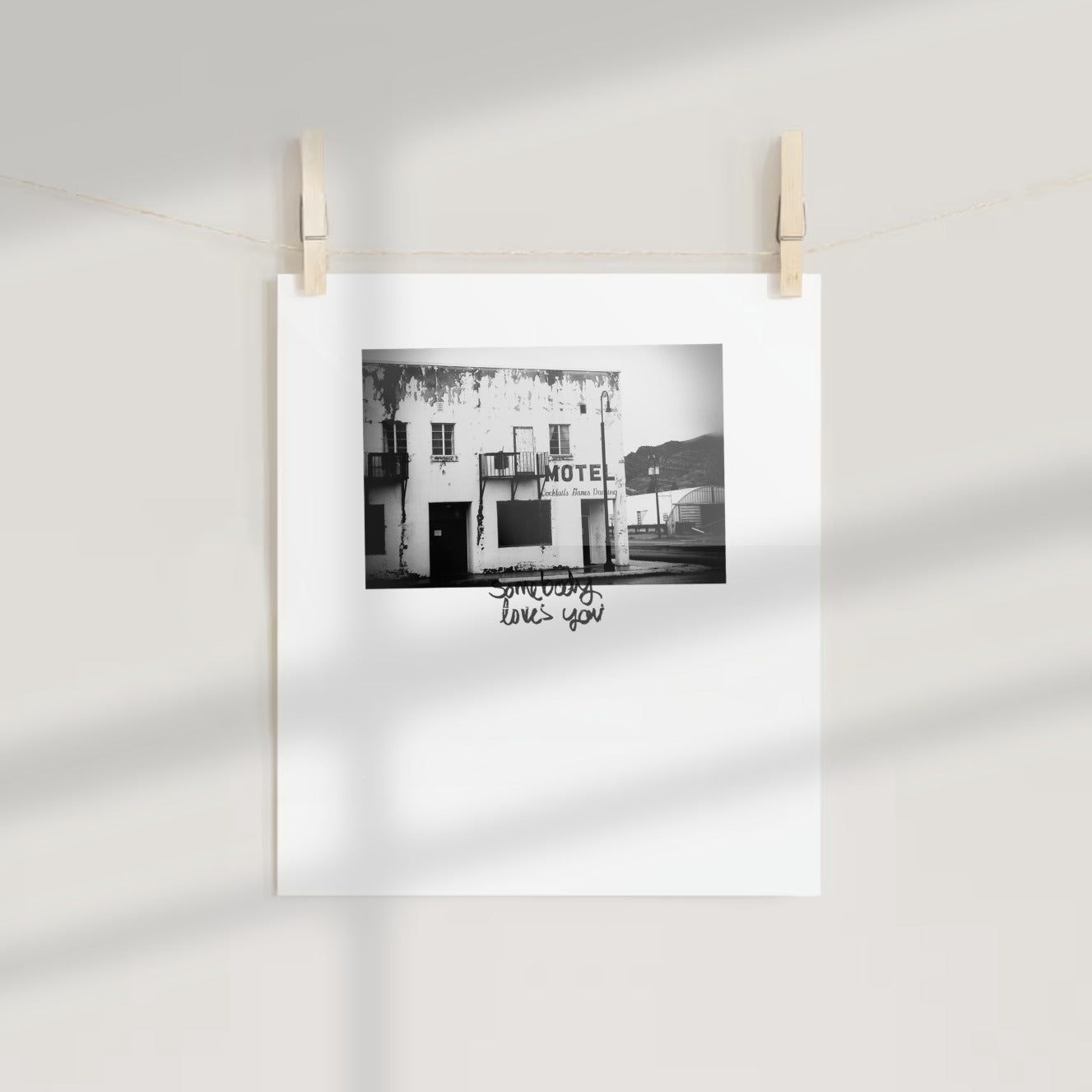 Vintage Motel with Somebody Loves You Art Print