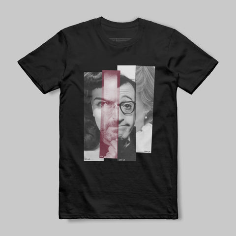 Unique Split Face Design Black T-shirt Fashion Clothing
