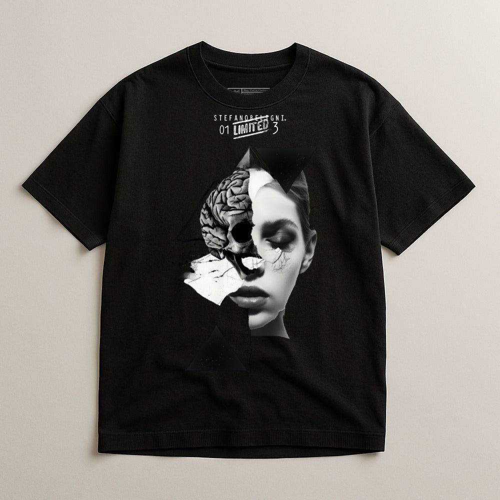 Abstract Face and Brain Graphic Unisex T-shirt