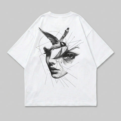 Abstract Bird Face Geometric Lines Design product type