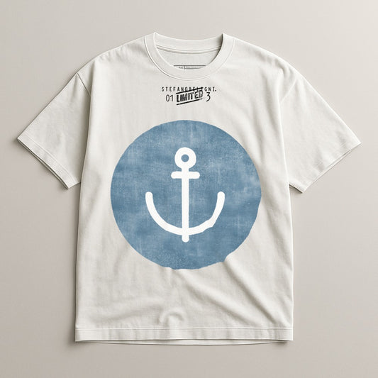 Graphic Tee with Large Anchor Print Design
