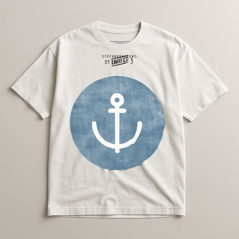 Graphic Tee with Large Anchor Print Design