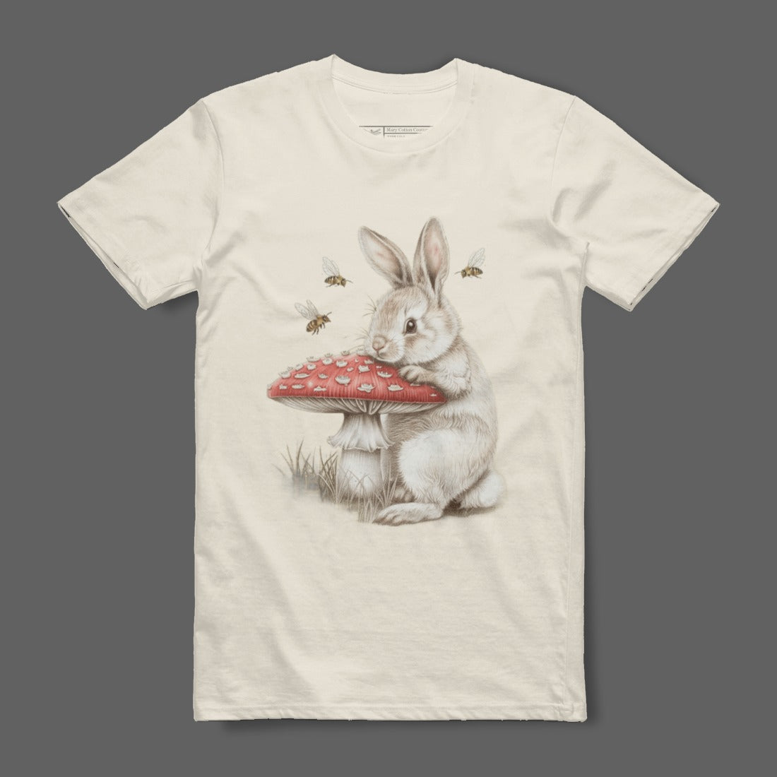 Adorable Bunny with Mushroom Graphic T-Shirt